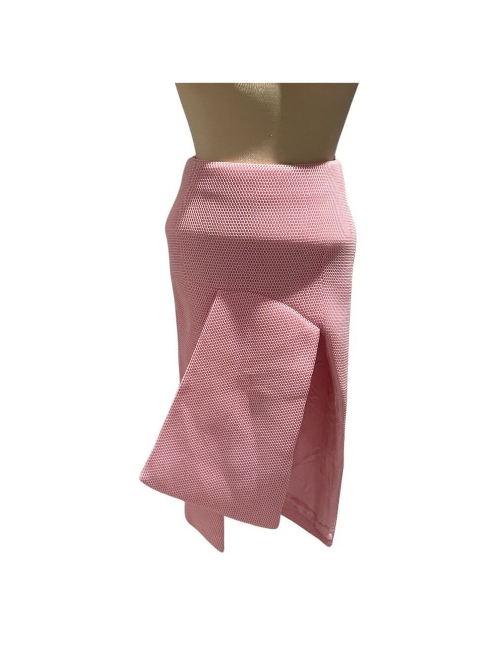 CASPER & PEARL light pink textured unique midi skirt - size 8 (fits small)
